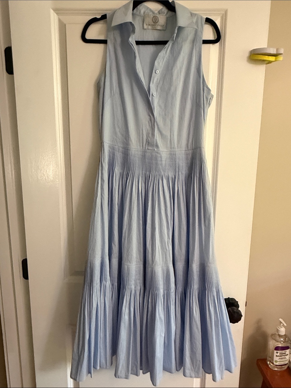 Sleeveless Collared Maxi Dress in Light Blue by Talbots